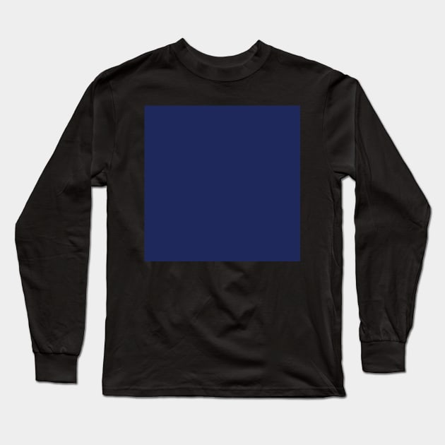 Classic Navy Solid Color Block Long Sleeve T-Shirt by AmyBrinkman